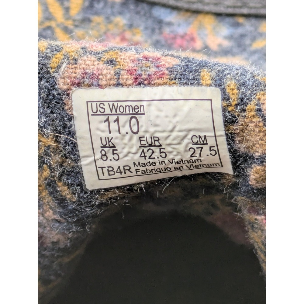Vans High Top Sneakers Womens 11 Black Floral Lined Lace Up Skate Shoes - Picture 11 of 12